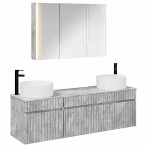 Sada koupelnových skříněk 4 pcs Betonově šedá - obrázek 2