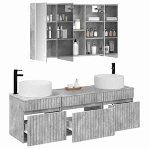 Sada koupelnových skříněk 4 pcs Betonově šedá - obrázek 3