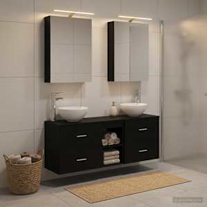 Sada koupelnových skříněk 5 pcs Černý dub 50 x 14,5 x 70 cm - obrázek 4