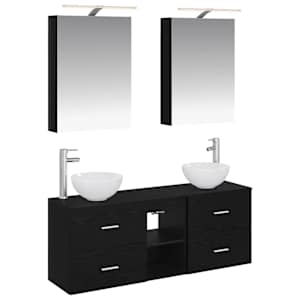 Sada koupelnových skříněk 5 pcs Černý dub 50 x 14,5 x 70 cm - obrázek 2