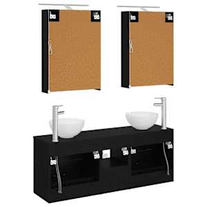 Sada koupelnových skříněk 5 pcs Černý dub 50 x 14,5 x 70 cm - obrázek 8