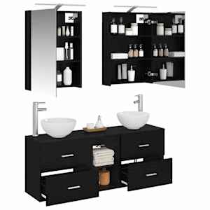 Sada koupelnových skříněk 5 pcs Černý dub 50 x 14,5 x 70 cm - obrázek 3