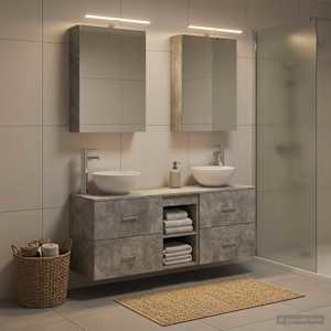 Sada koupelnových skříněk 5 pcs Betonově šedá 50 x 14,5 x 70 cm - obrázek 1