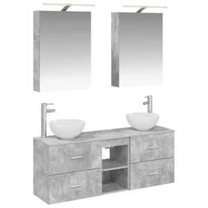 Sada koupelnových skříněk 5 pcs Betonově šedá 50 x 14,5 x 70 cm - obrázek 2