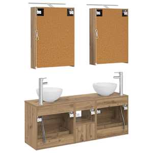 Sada koupelnových skříněk 5 pcs Dub artisan 50 x 14,5 x 70 cm - obrázek 8