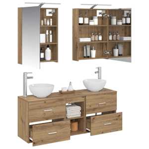 Sada koupelnových skříněk 5 pcs Dub artisan 50 x 14,5 x 70 cm - obrázek 3