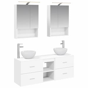 Sada koupelnových skříněk 5 pcs Bílá 50 x 14,5 x 70 cm - obrázek 2