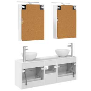 Sada koupelnových skříněk 5 pcs Bílá 50 x 14,5 x 70 cm - obrázek 8