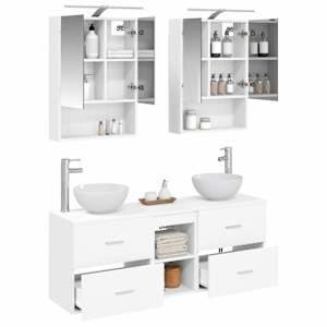 Sada koupelnových skříněk 5 pcs Bílá 50 x 14,5 x 70 cm - obrázek 3