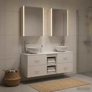 Sada koupelnových skříněk 5 pcs Bílá 53 x 15,5 x 70 cm