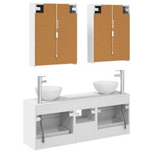 Sada koupelnových skříněk 5 pcs Bílá 53 x 15,5 x 70 cm - obrázek 8