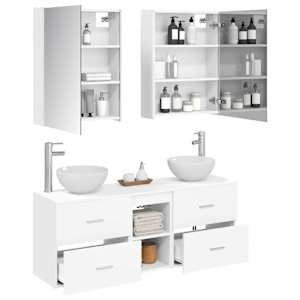 Sada koupelnových skříněk 5 pcs Bílá 53 x 15,5 x 70 cm - obrázek 3