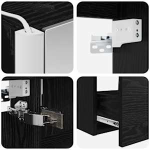 Sada koupelnových skříněk 5 pcs Černý dub 53 x 15,5 x 70 cm - obrázek 9