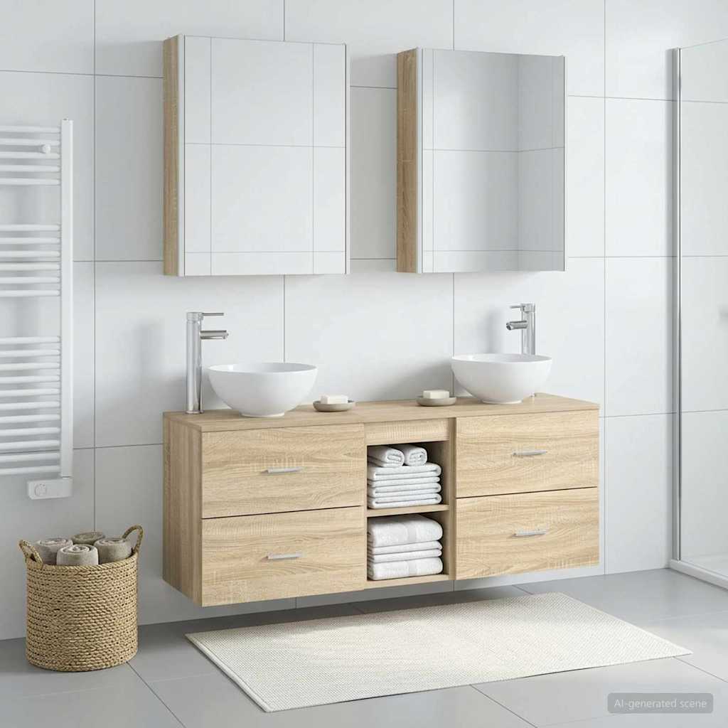 Sada koupelnových skříněk 5 ks Dub sonoma Kompozitní dřevo 3406689