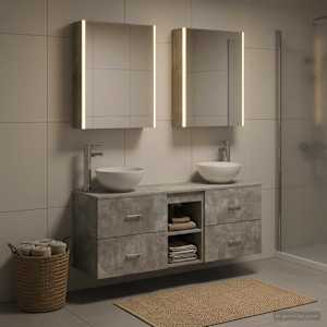 Sada koupelnových skříněk 5 pcs Betonově šedá 53 x 15,5 x 70 cm - obrázek 4