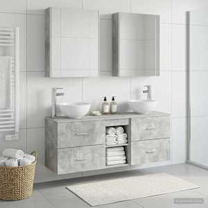 Sada koupelnových skříněk 5 pcs Betonově šedá 53 x 15,5 x 70 cm - obrázek 1