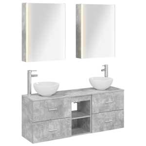 Sada koupelnových skříněk 5 pcs Betonově šedá 53 x 15,5 x 70 cm - obrázek 2