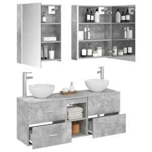 Sada koupelnových skříněk 5 pcs Betonově šedá 53 x 15,5 x 70 cm - obrázek 3