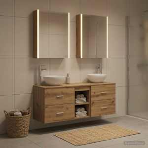 Sada koupelnových skříněk 5 pcs Dub artisan 53 x 15,5 x 70 cm - obrázek 1