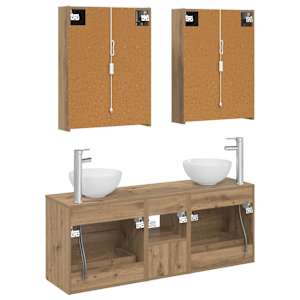 Sada koupelnových skříněk 5 pcs Dub artisan 53 x 15,5 x 70 cm - obrázek 8