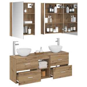 Sada koupelnových skříněk 5 pcs Dub artisan 53 x 15,5 x 70 cm - obrázek 3