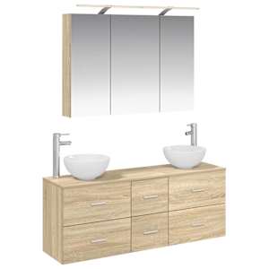 Sada koupelnového nábytku 4 pcs Dub sonoma - obrázek 2