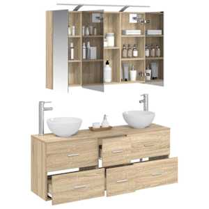 Sada koupelnového nábytku 4 pcs Dub sonoma - obrázek 3