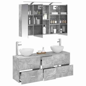Sada koupelnového nábytku 4 pcs Betonově šedá - obrázek 3