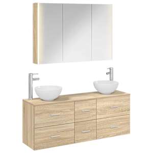 Sada koupelnového nábytku 4 pcs Dub sonoma - obrázek 2