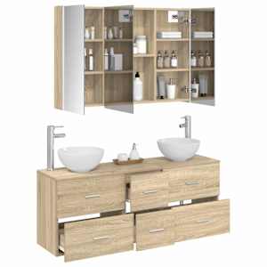 Sada koupelnového nábytku 4 pcs Dub sonoma - obrázek 3