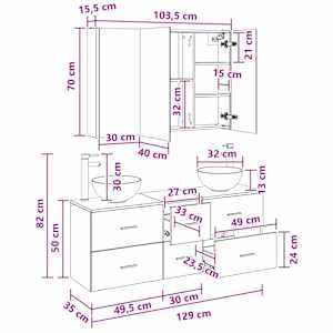 Sada koupelnového nábytku 4 pcs Betonově šedá - obrázek 14