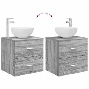 Sada koupelnového nábytku 4 pcs Šedý Sonoma - obrázek 12
