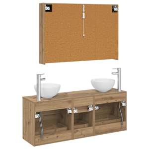 Sada koupelnového nábytku 4 pcs Dub artisan - obrázek 8