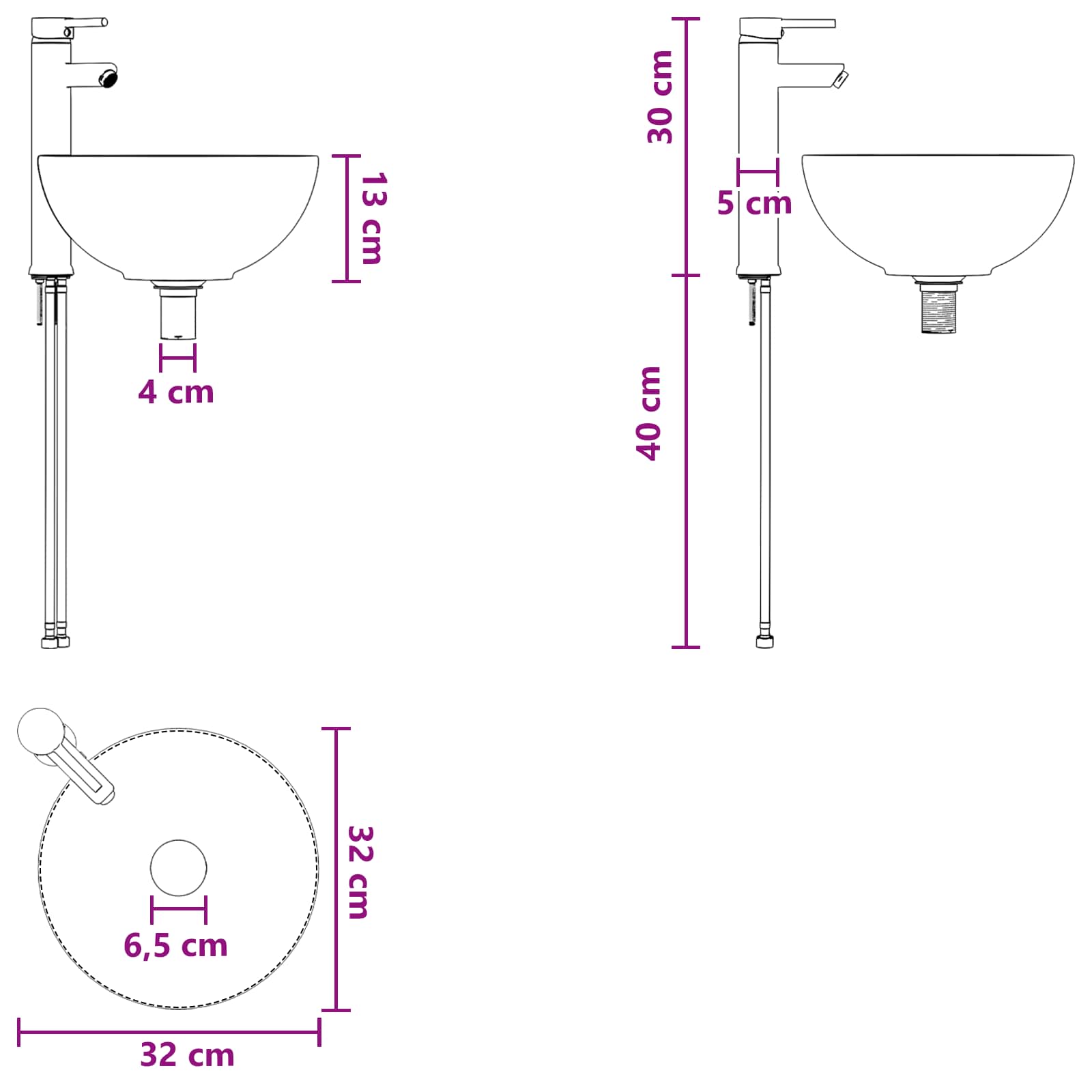 Badrumsmöbelset 4 st Artisan-ek Konstruerat trä och glas