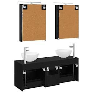Sada koupelnového nábytku 5 pcs Černý dub - obrázek 8