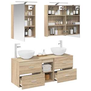Sada koupelnového nábytku 5 pcs Dub sonoma - obrázek 2