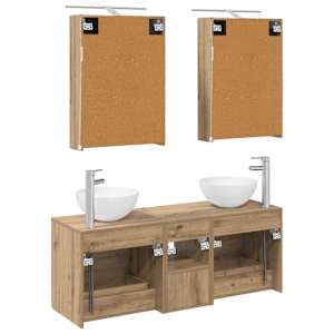 Sada koupelnového nábytku 5 pcs Dub artisan - obrázek 8