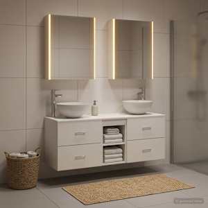 Komplet pohištva za kopalnico 5 pcs Bela