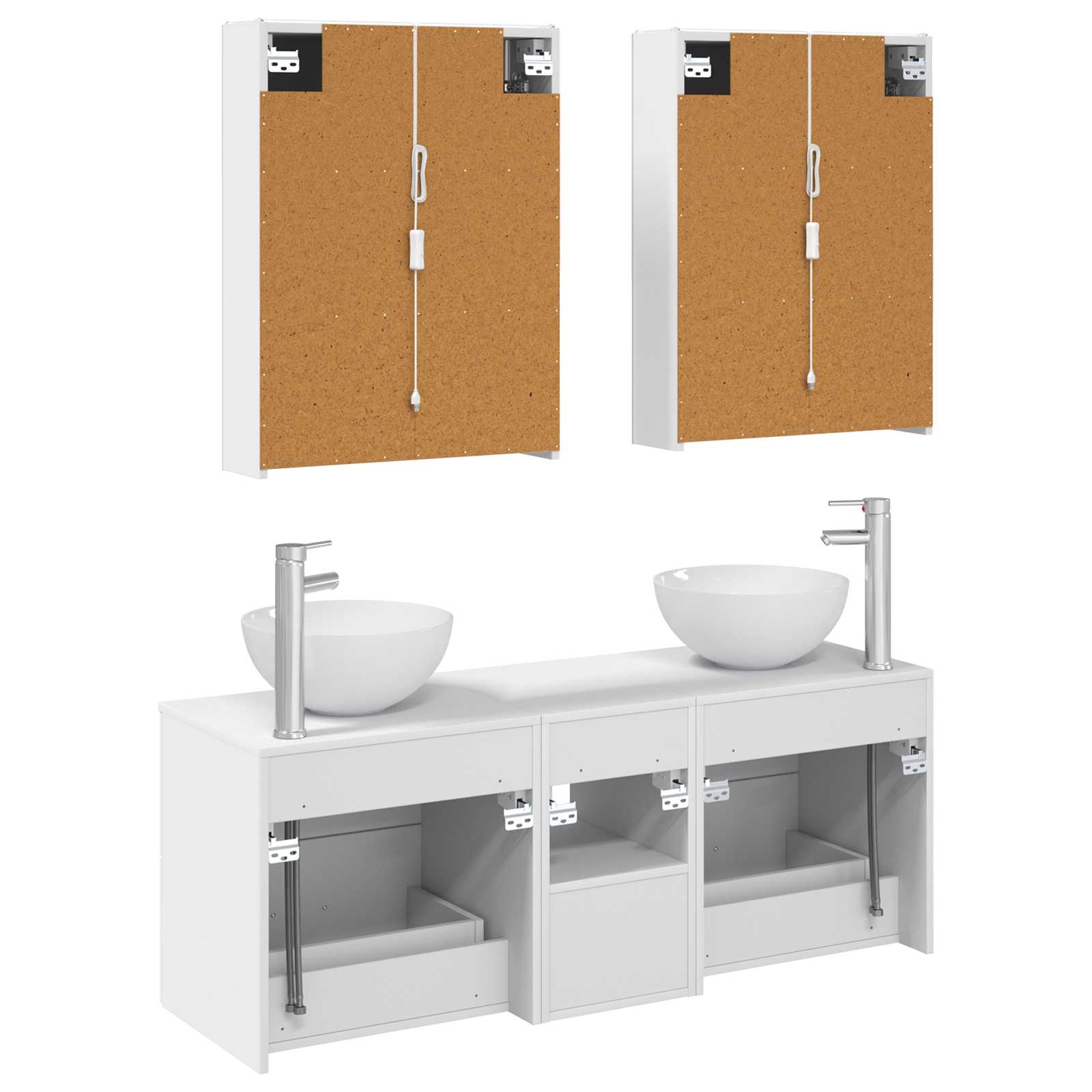 Komplet pohištva za kopalnico 5 pcs Bela - slika 8
