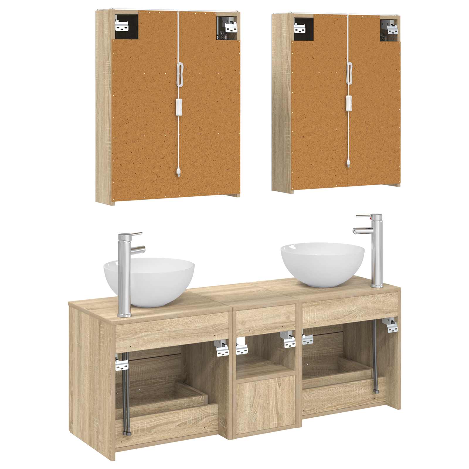 Komplet pohištva za kopalnico 5 pcs Sonoma hrast - slika 8