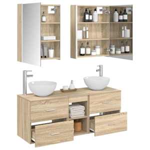 Sada koupelnového nábytku 5 pcs Dub sonoma - obrázek 3