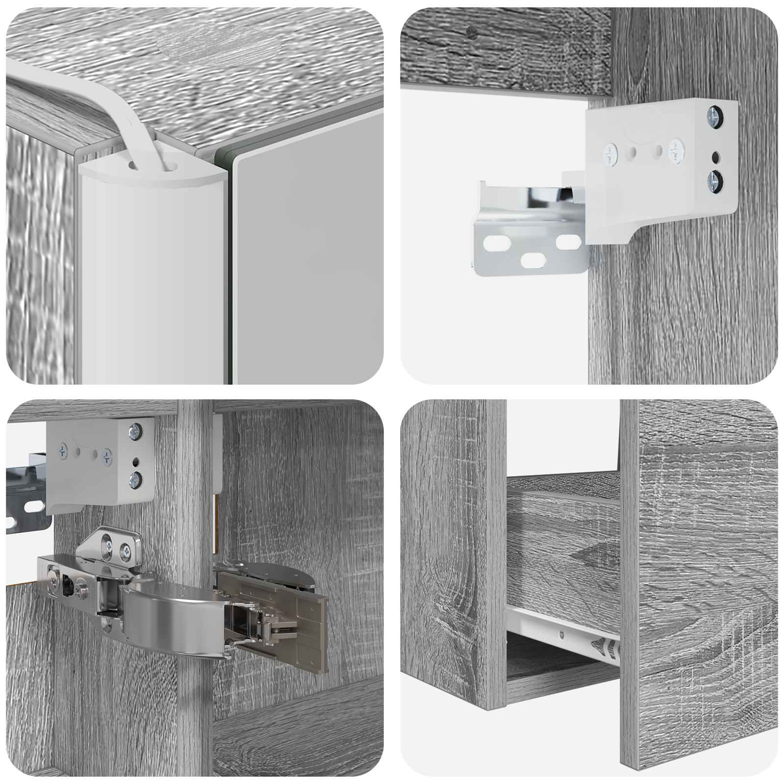 Komplet pohištva za kopalnico 5 pcs Siva Sonoma - slika 9