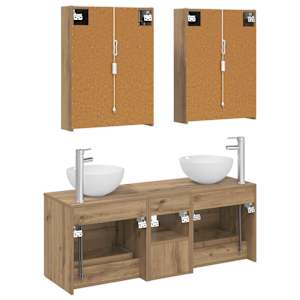 Sada koupelnového nábytku 5 pcs Dub artisan - obrázek 8