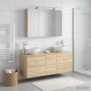 Sada koupelnového nábytku 4 pcs Dub sonoma - obrázek 1