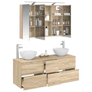 Sada koupelnového nábytku 4 pcs Dub sonoma - obrázek 3
