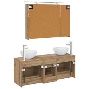 Sada koupelnového nábytku 4 pcs Dub artisan - obrázek 8