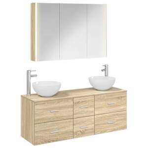 Sada koupelnového nábytku 4 pcs Dub sonoma - obrázek 2
