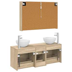 Sada koupelnového nábytku 4 pcs Dub sonoma - obrázek 7