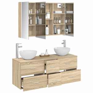 Sada koupelnového nábytku 4 pcs Dub sonoma - obrázek 3