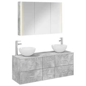 Sada koupelnového nábytku 4 pcs Betonově šedá - obrázek 2